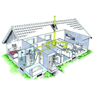 Effektiv ventilasjonssystem for sunn innemiljø og energibesparelse.